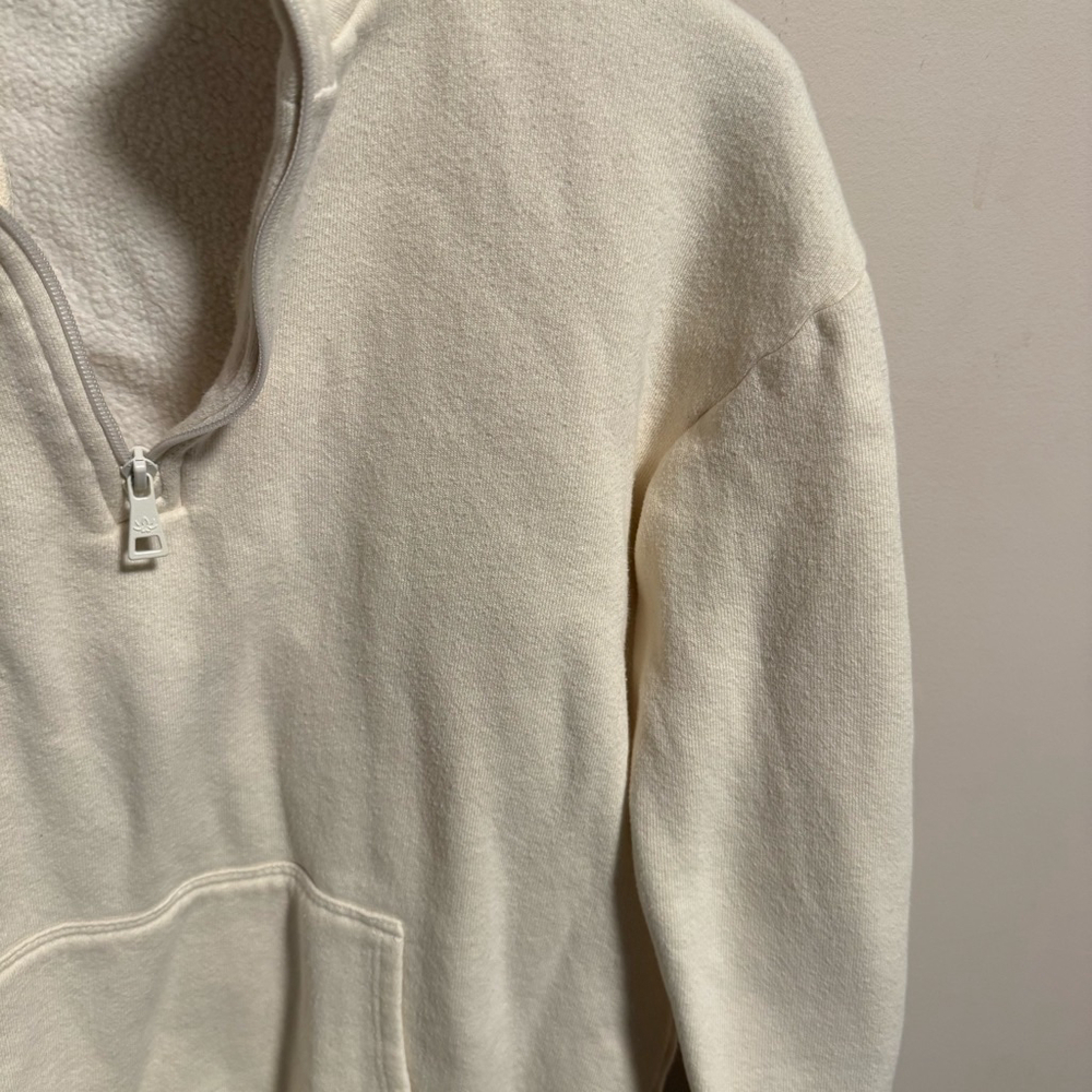 Beyond Yoga Recharge 1/4 Zip Pullover Sweater in Cream- Size XS - Picture 3 of 9